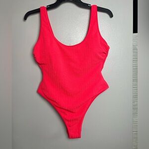 No Boundaries Hot Pink Textured One Piece Swimsuit